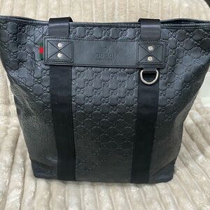 Gucci Guccisima Black Embossed GG Tote